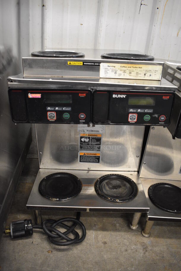Bunn AXIOM 2/2 TWIN Stainless Steel Commercial Countertop 4 Burner Coffee Machine. 120/208-240 Volts, 1 Phase. 16x18x25