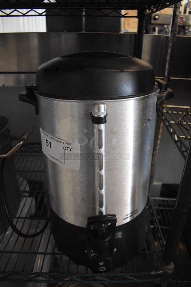 Proctor Silex Metal Countertop Percolating Urn. 12x12x17 - Image 1 of 4
