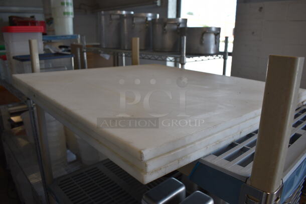 3 White Poly Cutting Boards. 32x30x1. 3 Times Your Bid!