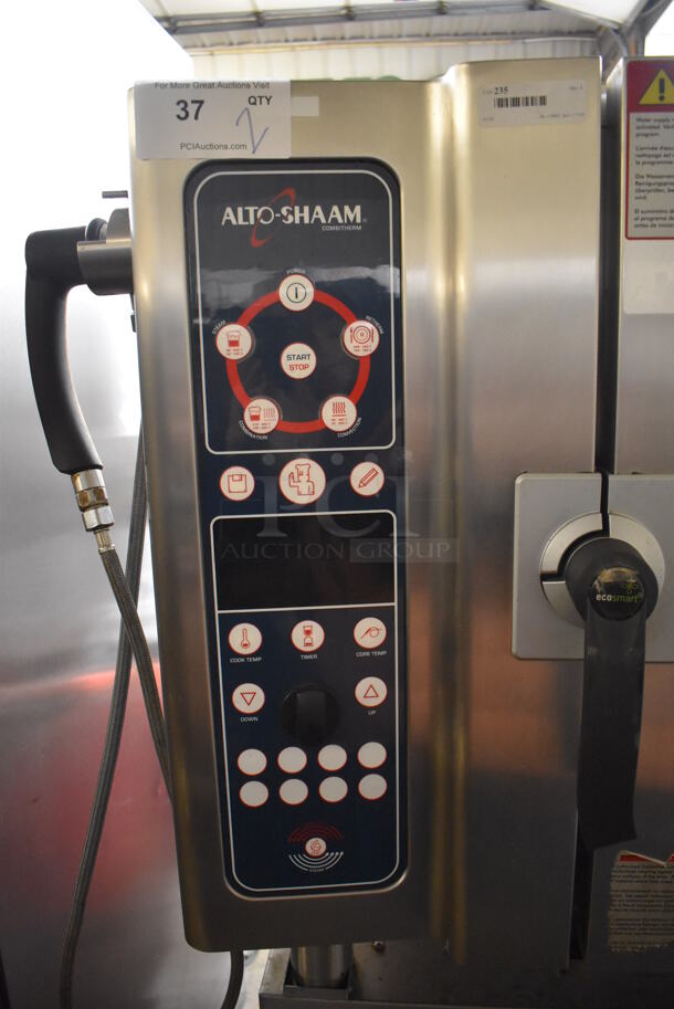 2 2010 Alto Shaam Stainless Steel Commercial Electric Powered Items; 7.14 ES Combitherm Convection Oven w/ View Through Door and Metal Oven Racks and ASC-4E Full Size Convection Oven w/ View Through Door, Solid Door and Metal Oven Racks. 208-240 Volts, 3 Phase. 42x32x69. 2 Times Your Bid! - Image 3 of 8