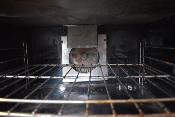 Imperial Stainless Steel Commercial Natural Gas Powered 6 Burner Range w/ Convection Oven, Over Shelf and Back Splash on Commercial Casters. 36x34x57 - Image 5 of 9