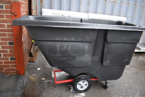 BRAND NEW! Rubbermaid Black Poly Portable Bin on Casters. 70x34x44 - Image 2 of 4