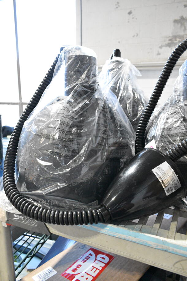 3 BRAND NEW SCRATCH AND DENT! ServIt 423HLR85BK Retractable Cord Ceiling Mount Heat Lamp with Modern Black Finish Round Dome Shade. 120 Volts, 1 Phase. 3 Times Your Bid!  - Image 3 of 12