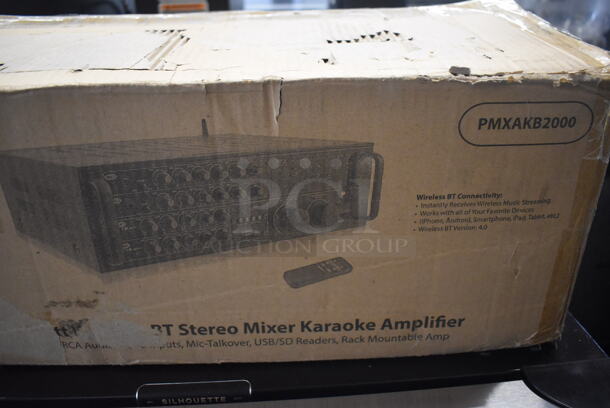 BRAND NEW IN BOX! Pyle PMXAKB2000 BT Digital Karaoke Mixing Amplifier. 17x14x5.5 - Image 7 of 8