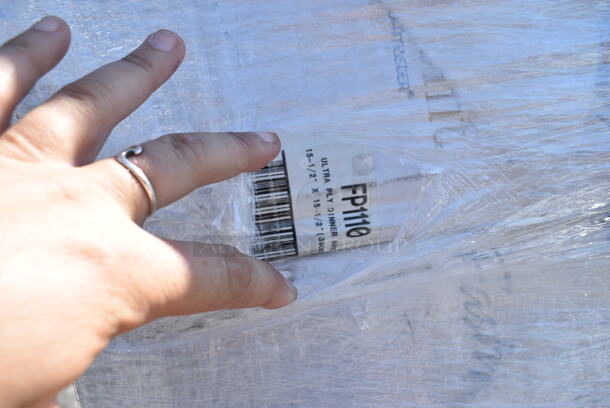 PALLET LOT of 28 BRAND NEW Boxes Including 795NRKFT3 New Roots Kraft PLA-Lined Compostable #3 Take-Out Container 7 3/4" x 5 1/2" x 2 1/2" - 200/Case, 129MCS242CB Choice 30 oz. Black 8 3/4" x 6" x 2 3/4" 2-Compartment Rectangular Microwavable Heavy Weight Container with Lid - 150/Case, 128HD8COMBO ChoiceHD 8 oz. Microwavable Translucent Plastic Deli Container and Lid Combo Pack - 240/Case, 5014046XXH Lavex Pro 45 Gallon 3 Mil 40" x 46" Low Density Heavy-Duty Industrial Contractor Black Trash Bag / Can Liner - 50/Case, 347RPBD10WHG Visions 10" White Plastic Plate with Gold Bands - 120/Case, 2 Box 966TALLFLDB Choice White Tall-Fold 6" x 13" Dispenser Napkin - 8000/Case, 24510PIZZAPAD Choice Single Face Corrugated Pizza Pad - 10" x 10" - 200/Case, 127P2B Choice Black Plastic Souffle Cup / Portion Cup - 2 oz. - 2500/Case, 130BSPOONWP Choice Individually Wrapped Medium Weight Black Plastic Teaspoon - 1000/Case, 4 Box 130BKFORKH Choice Black Heavy Weight Plastic Fork - 1000/Case, Fineline 42RBFL Conserveware PETE Flat Lid for 24/32/40 oz. Round Bowls - 300/Case. 28 Times Your Bid!  - Image 3 of 12