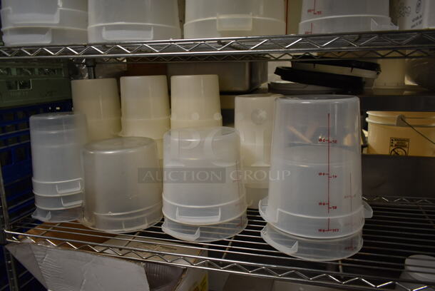 Metro Chrome Finish 5 Tier Wire Shelving Unit w/ Contents Including Poly Bins. BUYER MUST REMOVE: BUYER MUST DISMANTLE. PCI CANNOT DISMANTLE FOR SHIPPING. PLEASE CONSIDER FREIGHT CHARGES. (ice room) - Image 4 of 6