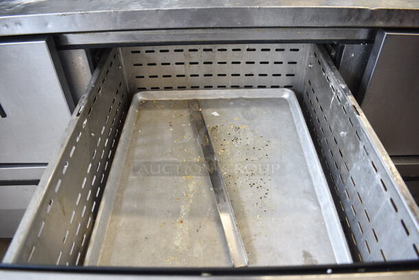 True TPP-93D-6 Stainless Steel Commercial Pizza Prep Table w/ 6 Drawers on Commercial Casters. 115 Volts, 1 Phase. Tested and Working! - Image 9 of 12