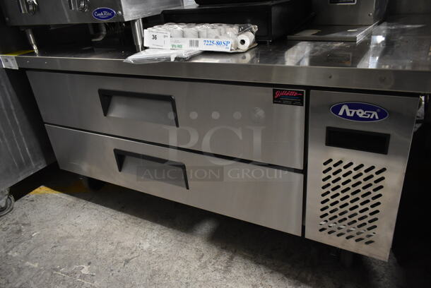 BRAND NEW SCRATCH AND DENT! Atosa Stainless Steel Commercial 2 Drawer Chef Base on Commercial Casters. 115 Volts, 1 Phase. Tested and Working! - Image 3 of 8