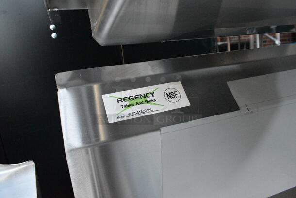 BRAND NEW SCRATCH AND DENT! Regency 600S3162018L Stainless Steel 3 Bay Sink w/ Left Side Drain Board. Bays 16x20x12. Drain Board 16.5x21.5. No Legs.  - Image 7 of 7