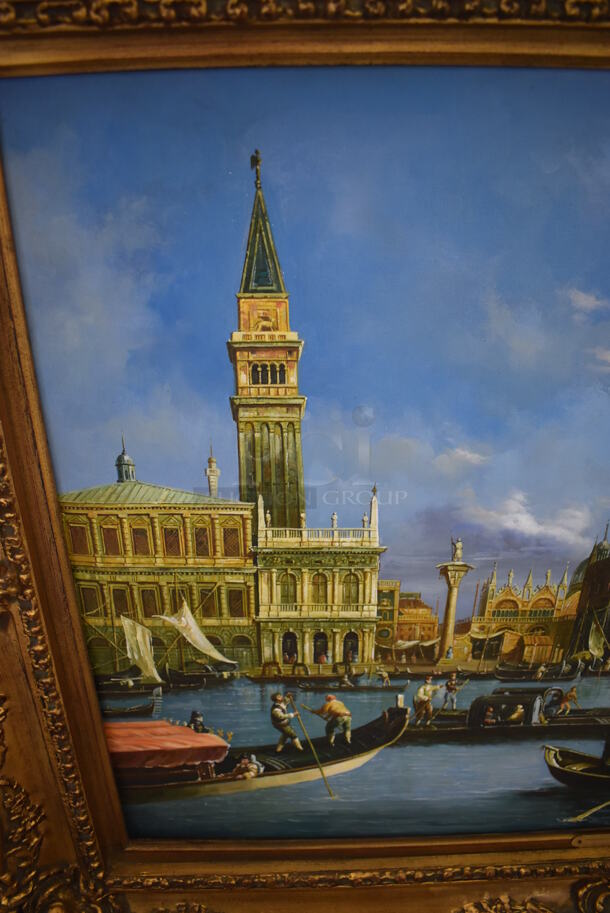 Framed Canvas Painting Reproduction of The Bucintoro Ascension Day by Canaletto From Art Dealer Ed Mero! - Image 5 of 7