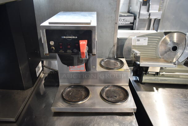 Bloomfield Stainless Steel Commercial 3 Burner Coffee Machine w/ Hot Water Dispenser and Poly Brew Basket. - Image 1 of 11