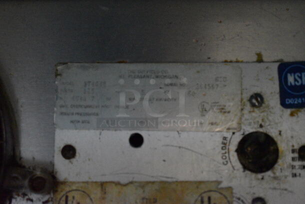 Delfield Model ST4048 Stainless Steel Commercial 2 Door Work Top Cooler w/ Backsplash on Commercial Casters. 115 Volts, 1 Phase. 48x29x36. Tested and Working! - Image 5 of 5