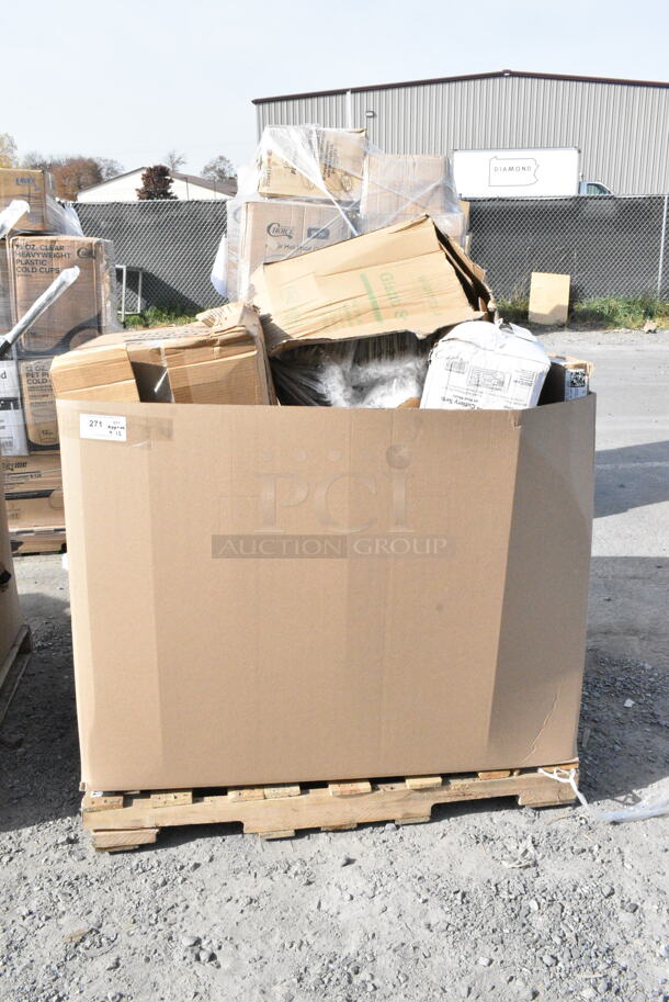 12 BRAND NEW Boxes Including 500CC16W 16 oz Hot Cups, 346WKFSNSPM2 Choice White Medium Weight Wrapped Plastic Cutlery Pack with Napkin and Salt / Pepper Packets - 250/Case. 12 Times Your Bid!  - Image 1 of 4