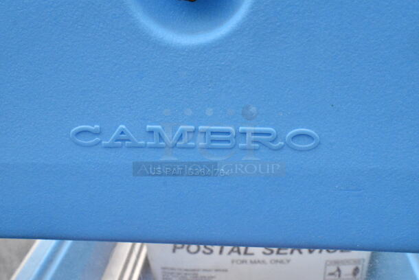 Cambro Blue Poly Portable Buffet Station w/ Sneeze Guard on Commercial Casters.  - Image 5 of 5