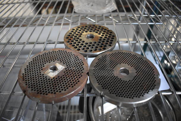 3 Metal Meat Grinder Plates. 4x4x0.5. 3 Times Your Bid! - Image 3 of 4