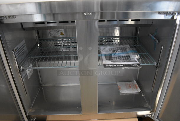 BRAND NEW SCRATCH AND DENT! Avantco Model 178SSPT36HC Stainless Steel Commercial Sandwich Salad Prep Table Bain Marie Mega Top on Commercial Casters. 115 Volts, 1 Phase. 36.5x30.5x37.5. Tested and Working! - Image 6 of 7