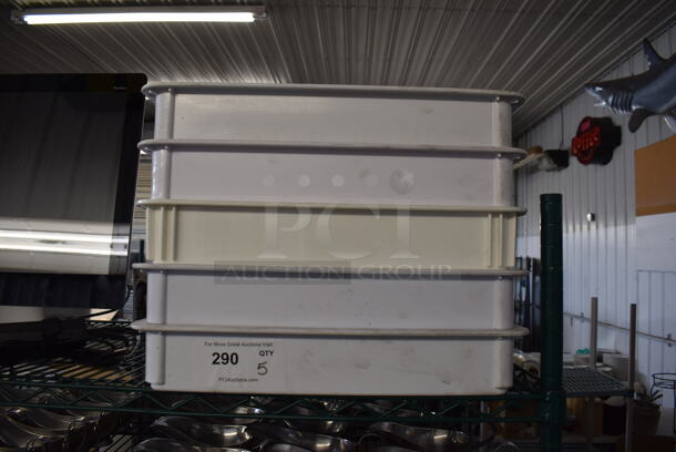 5 White Poly Dough Bins. 18x26x3. 5 Times Your Bid!