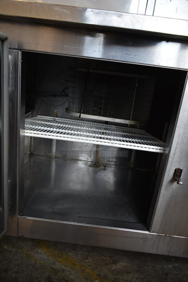 Stainless Steel Commercial 3 Door Work Top Cooler w/ Back Splash. 115 Volts, 1 Phase. Tested and Working! - Image 5 of 8
