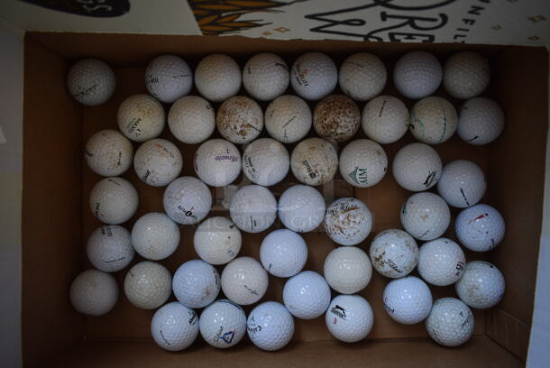ALL ONE MONEY! Lot of 50 Golf Balls. Includes Titleist and Pinnacle. 1.75x1.75x1.75