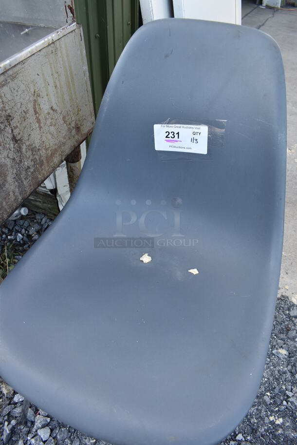 Gray Poly Chair on Metal Legs. 18x18x31 - Image 3 of 3