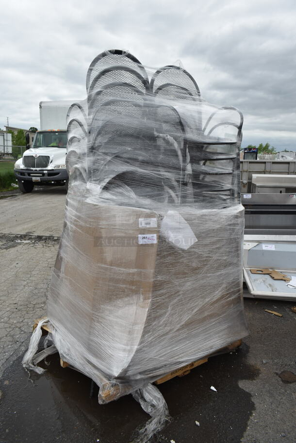 37 BRAND NEW SCRATCH AND DENT! Lancaster Table & Seating 427CSMARMBLK Harbor Black Outdoor Arm Chair. 37 Times Your Bid! - Image 2 of 3