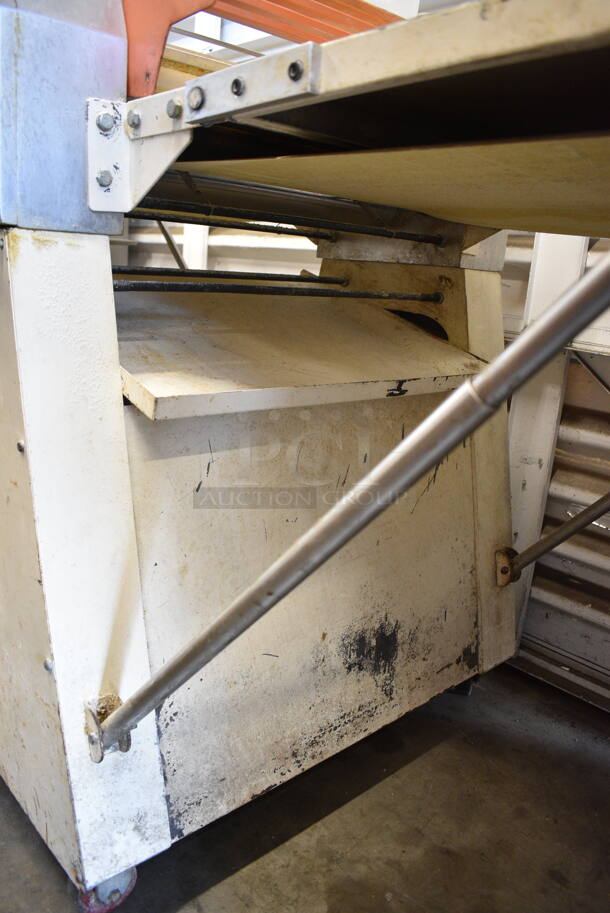 Minipan Iron Works 424 Metal Commercial Floor Style Reversible Dough Sheeter. 220 Volts, 1 Phase.  - Image 5 of 8
