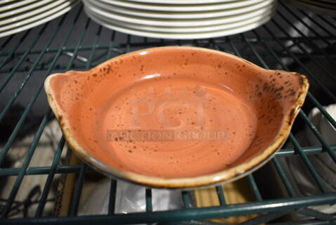 2 Orange Ceramic Plates. 6.75x5.75x1.5. 2 Times Your Bid!