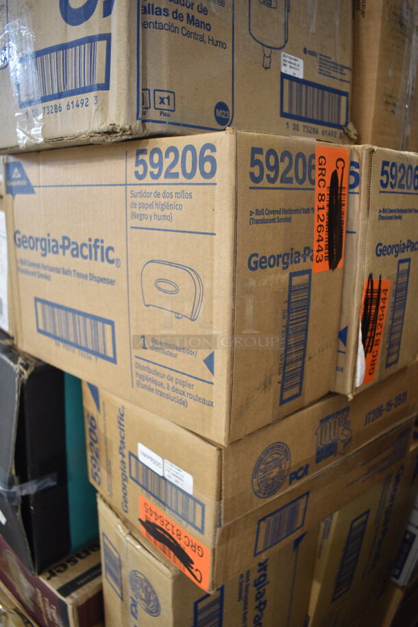 PALLET LOT of 64 BRAND NEW Boxes Including Tork 552120 Towel Dispenser, Tork 473200 Toilet Paper Dispenser, Georgia Pacific 59206 Toilet Paper Dispenser, Twin Toilet Tissue Dispenser, Tork 93T Towel Dispenser, Tork 302030 Towel Dispenser, Georgia Pacific 59210 Toilet Paper Dispenser, Kimberly Clark 0955101 Dispenser, Purell White Soap Dispenser, Sterno Green Wick Chafing Dish Fuel, Kimberly Clark 48857 Dispenser, Bed Risers. 64 Times Your Bid! - Image 7 of 12