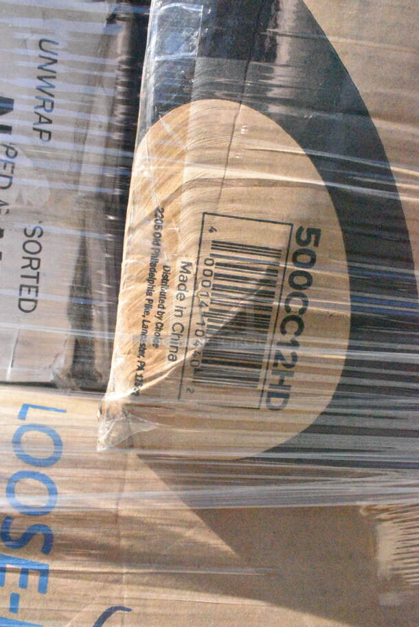 30 BRAND NEW Boxes Including 485COLNEON Choice 8 1/2" Colossal Neon Unwrapped Straw - 4000/Case, 2 Box 5001TPJ Lavex 1-Ply 1400' Universal Jumbo Toilet Paper Roll with 9" Diameter - 12/Case, 500CC12HD 12 oz. Plastic Cold Cup - 1000/Case, 127PL2 Choice PET Plastic Lid for 1.5 to 2.5 oz. Souffle Cup / Portion Cup - 2500/Case, 500TO993C3 Choice 9" x 9" x 3" Microwaveable 3-Compartment Black / Clear Plastic Hinged Container - 100/Case, 760IC06P Choice 6 oz. Polka Dot Paper Frozen Yogurt / Food Cup, CTR48BF Dart SafeSeal 48 oz. Plastic Tamper-Resistant, Tamper-Evident Bowl with Flat Lid, 394385M Noble Products White Powder-Free Disposable Latex Gloves for Foodservice - Medium - 1000/Case, Paper Cups. 30 Times Your Bid!  - Image 7 of 12
