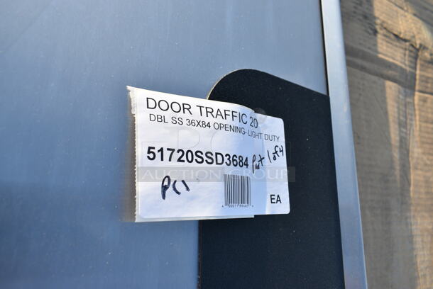 3 BRAND NEW SCRATCH AND DENT! Curtron Service-Pro Series 20 Double Stainless Steel Swinging Traffic Door. 3 Times Your Bid! - Image 3 of 5