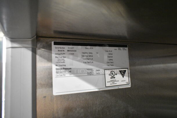 Endura MNF803SSS/0 Stainless Steel Commercial 3 Door Reach In Freezer on Commercial Casters. 115 Volts, 1 Phase. Cannot Test Due To Cut Power Cord - Image 6 of 6