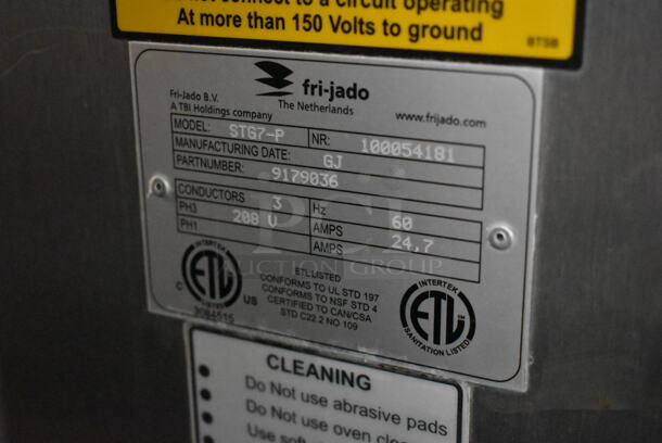 Fri-jado STG7-P Stainless Steel Commercial Electric Powered Rotisserie Oven w/ Under Shelf on Commercial Casters. 208 Volts, 3 Phase.
 - Image 9 of 9