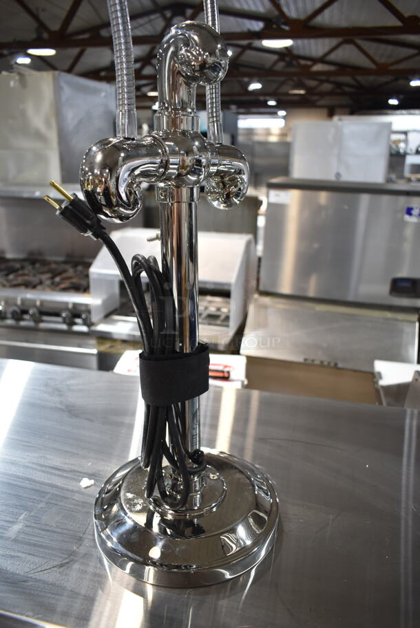 BRAND NEW SCRATCH AND DENT! Hanson DLM Stainless Steel Dual Bulb Warmer. Does Not Include Station.  - Image 6 of 8