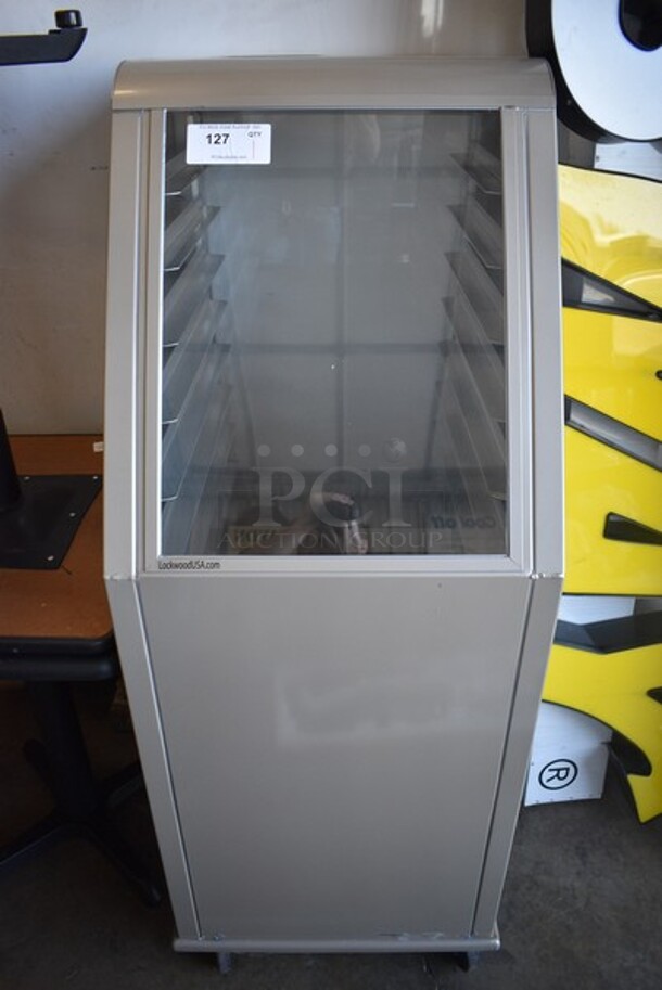 Lockwood Metal Commercial Pan Transport Rack w/ Rear View Through Door on Commercial Casters. 22x29x58. - Image 1 of 4