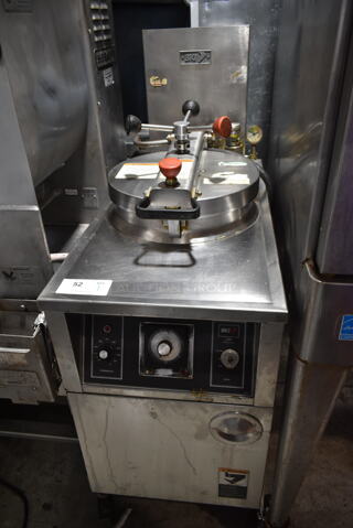 BKI LPF-F48 Stainless Steel Commercial Floor Style Electric Powered Pressure Fryer. 208-230 Volts, 3 Phase. 