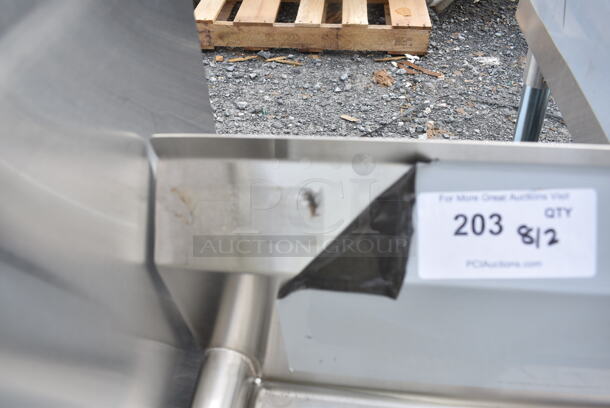 BRAND NEW SCRATCH AND DENT! Stainless Steel Single Bay Sink w/ Left Side Drain Board. No Legs.  - Image 6 of 6