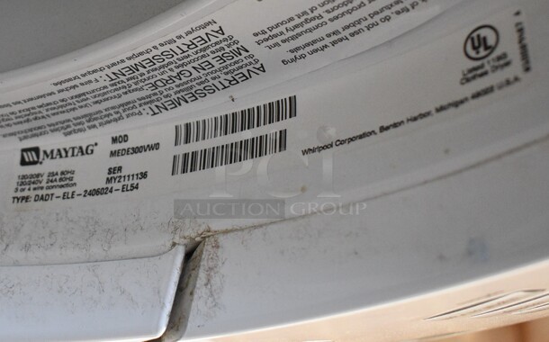 Maytag Model MEDE300VWD Front Load Dryer. 120/208-240 Volts, 1 Phase. 27x29x38 - Image 8 of 8