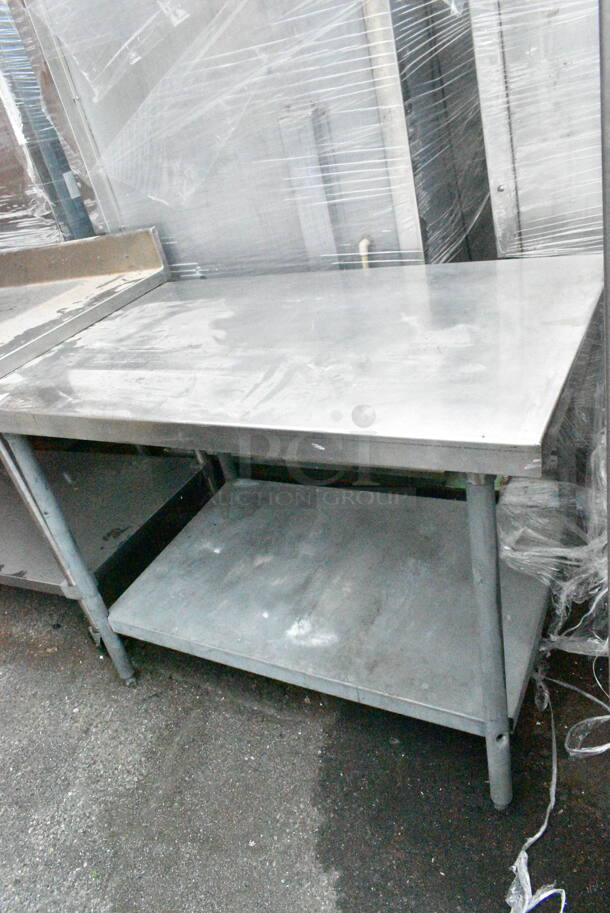 Stainless Steel Table w/ Metal Under Shelf.  - Image 2 of 3