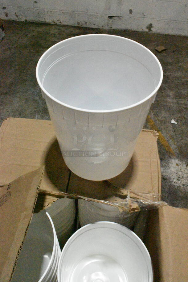 BRAND NEW SCRATCH AND DENT! Box of 40 Poly 3 Gallon White HDPE Ice Cream Tub - Image 3 of 4