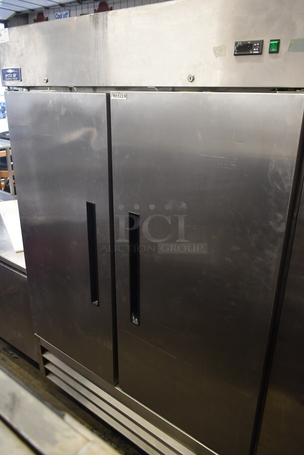 Arctic Air AF49 Stainless Steel Commercial Double Door Reach In Freezer w/ Poly Coated Racks on Commercial Casters. 115 Volts, 1 Phase. Tested and Working! - Image 3 of 7