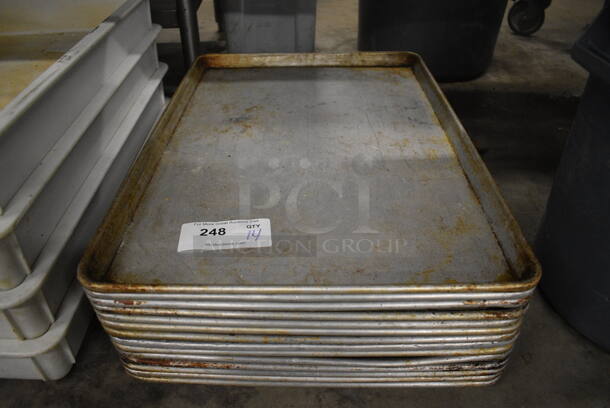 14 Metal Full Size Baking Pans. 18x26x1. 14 Times Your Bid!