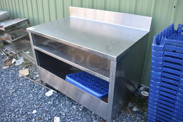 Stainless Steel Commercial Table w/ Back Splash and 2 Under Shelves. 48x30x41