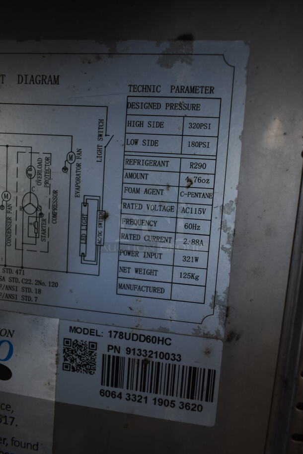 Avantco 178UDD60HC Stainless Steel Commercial Direct Draw Kegerator w/ 2 Double Beer Towers and 4 Couplers. 115 Volts, 1 Phase. Tested and Working! - Image 11 of 11