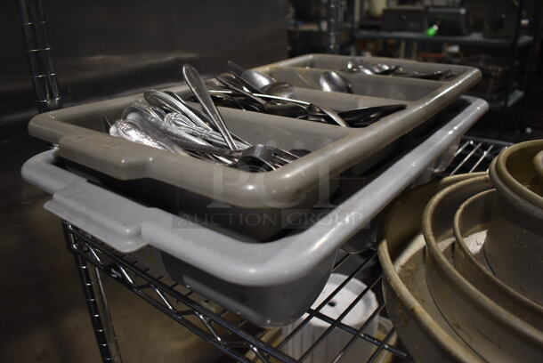 ALL ONE MONEY! Lot of Various Silverware in 2 Poly Silverware Bins.  - Image 4 of 4