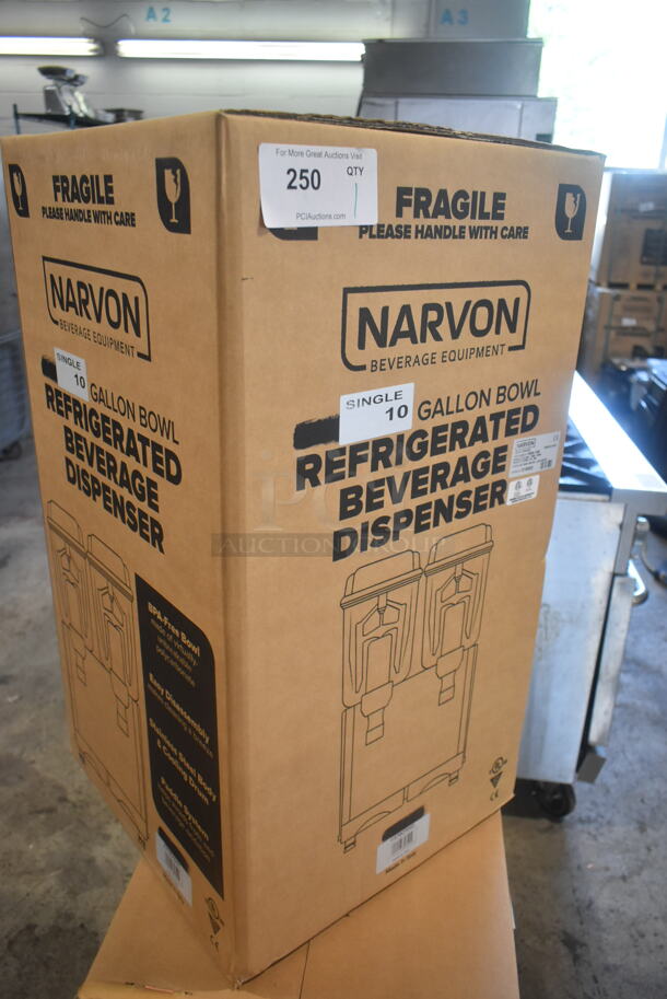 BRAND NEW IN BOX! Narvon MEGA 140S 378D10G1 Stainless Steel Commercial Single 10 Gallon Bowl Refrigerated Beverage Dispenser. 120 Volts, 1 Phase. Tested and Working! Stock Picture Used For Gallery Picture. - Image 3 of 4