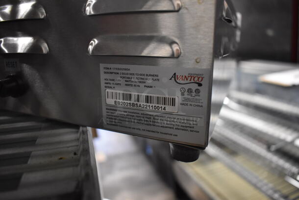 BRAND NEW! Avantco 177EB202SBSA Stainless Steel Countertop Double Burner Solid Top Portable Electric Hot Plate Range. 120 Volts, 1 Phase. 23x13x6. Tested and Working! - Image 7 of 8
