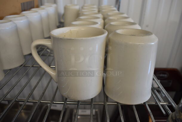 15 White Ceramic Mugs. 4.5x3x4. 15 Times Your Bid!