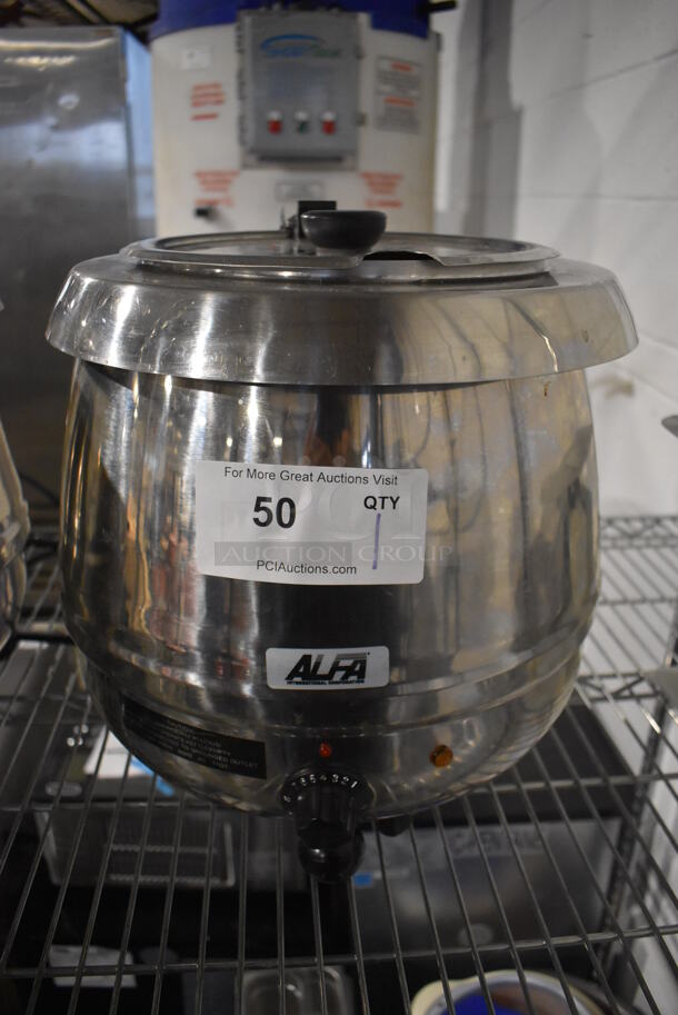 Alfa SW10SS Stainless Steel Commercial Countertop Soup Kettle Food Warmer. 110 Volts, 1 Phase. 12.5x13x14. Tested and Working! - Image 1 of 5