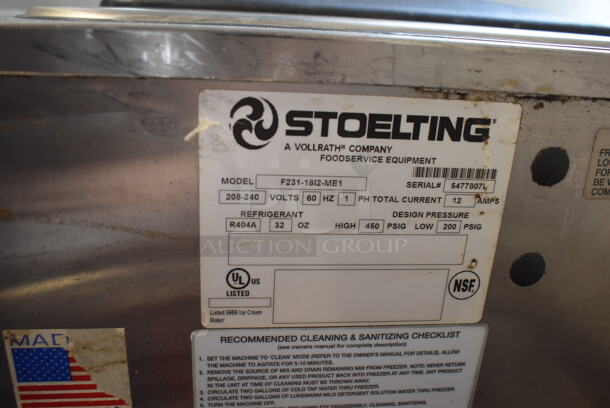 2015 Stoelting F231-18I2-ME1 Stainless Steel Commercial Water Cooled 2 Flavor w/ Twist Soft Serve Ice Cream Machine on Commercial Casters. 208-240 Volts, 1 Phase. - Image 6 of 7