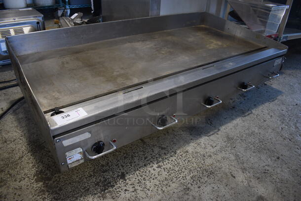 Stainless Steel Commercial Countertop Electric Powered Flat Top Griddle. 208 Volts, 3 Phase. 60x33x16